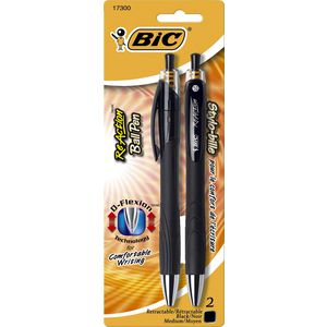 BIC ReAction Ballpoint Pens Black 2 Pack