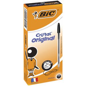 BIC Cristal Ballpoint Pens Black 12 Pack