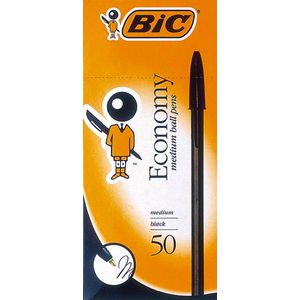 BIC Economy Medium Ballpoint Pens Black Box of 50