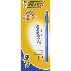 BIC Economy Fine Ballpoint Pens Blue 12 Pack