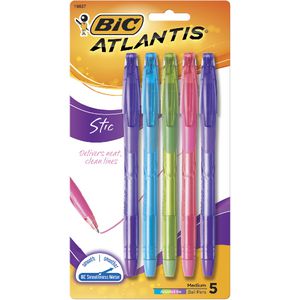 BIC Atlantis Stic Ballpoint Pens Fashion 5 Pack