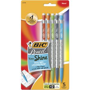BIC Xtra Shine Mechanical Pencils 0.7mm 5 Pack