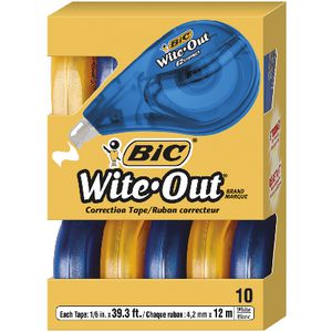 BIC Wite-Out Correction Tape 4mm x 12m 10 Pack