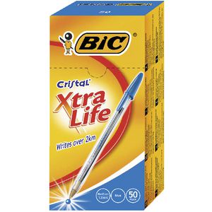 BIC Cristal Xtra Life Ballpoint Pens Blue 50 Pack