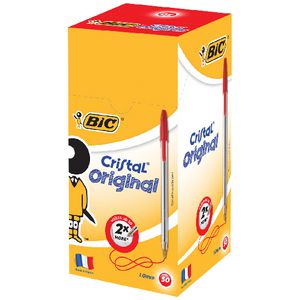 BIC Cristal Ballpoint Pens Red 50 Pack