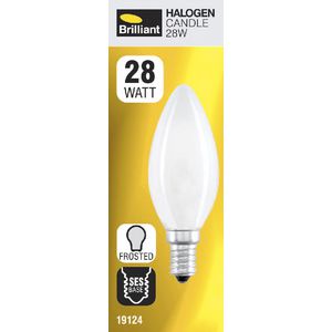 Brilliant Lighting 28W Halogen Candle Globe Frosted SES