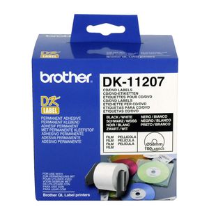 Brother CD and DVD Labels Black on White 100 Pack DK-11207