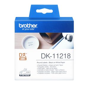 Brother Round Labels Black on White Paper DK-11218