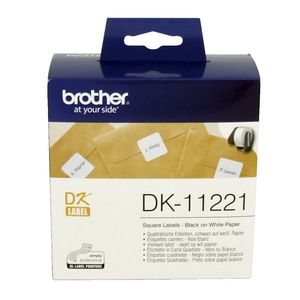 Brother Square Paper Labels 23mm Black on White DK-11221