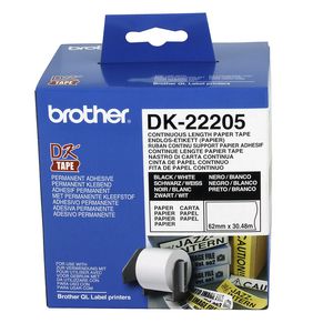 Brother Black on White Continuous Length Paper Tape DK-22205