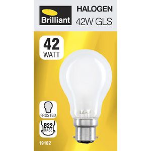 Brilliant Lighting 42W Halogen Globe BC Frosted