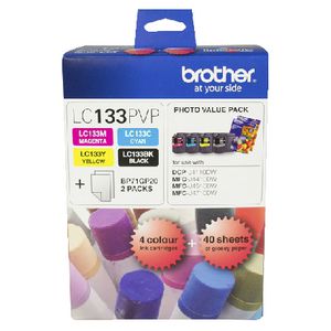 Brother LC-133 Black and Colour Ink Value Pack