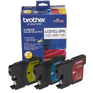 Brother LC-67 Tri-Colour Ink Cartridge Value Pack