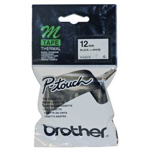 Brother Thermal M Tape 12 mm x 8 m Black on White