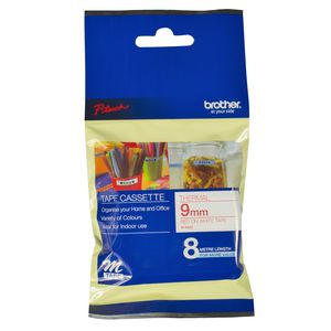 Brother Thermal M Tape 9mm x 8m Red on White