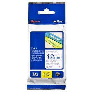 Brother Laminated Tape 12mm x 8m Blue on White TZe-233