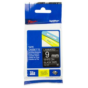 Brother Laminated Tape 9mm x 8m White on Black TZe-325