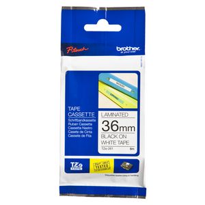 Brother Tape 36mm x 8m Black on White TZe-261