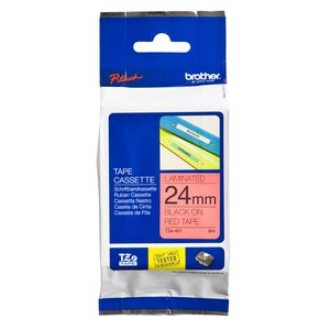 Brother Tape 24mm x 8m Black on Red TZe-451