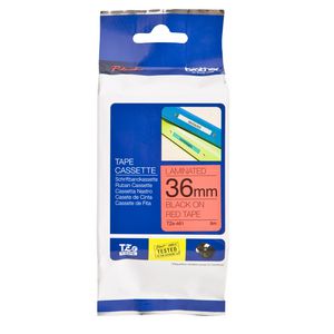 Brother Tape 36mm x 8m Black on Red TZe-461