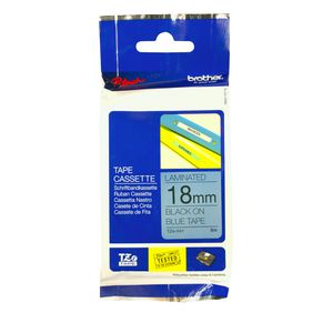Brother Tape 18mm x 8m Black on Blue TZe-541