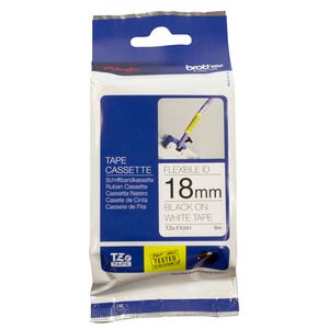 Brother Flexible ID Tape 18mm x 8m Black on White TZe-FX241