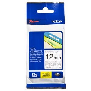 Brother Matte Tape 12mm x 8m Black on Clear TZe-M31