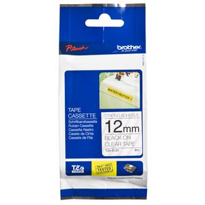 Brother Strong Tape 12mm x 8m Black on Clear TZe-S131