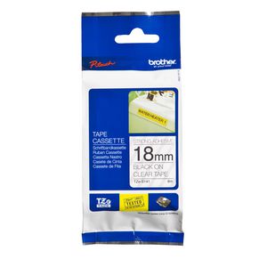 Brother Strong Tape 18mm x 8m Black on Clear TZe-S141