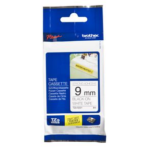 Brother Strong Tape 9mm x 8m Black On White TZe-S221
