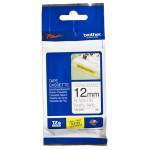 Brother Strong Tape 12mm x 8m Black on White TZe-S231
