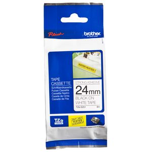 Brother Strong Tape 24mm x 8m Black On White TZe-S251