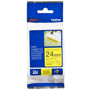 Brother Strong Tape 24mm x 8m Black On Yellow TZe-S651