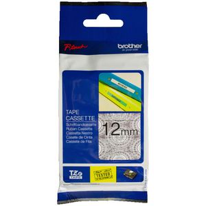 Brother Ribbon Tape 12mm x 4m Black on Silver TZE-MPSL31