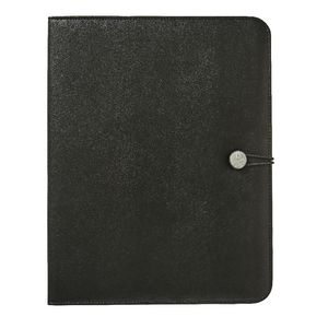 J.Burrows A4 Flat Compendium Elastic Button Black