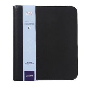 J.Burrows A4 Compendium with Zip Black
