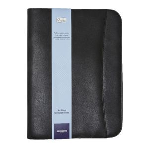 J.Burrows A4 Zippered Compendium with Carry Handle Black