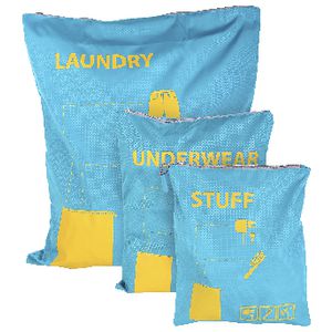 Bon Voyage Packing Pouches 3 Pack Aqua
