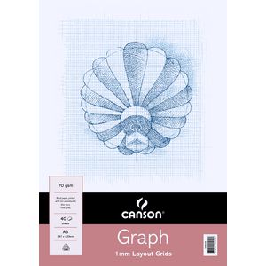 Canson A3 Graph Pad 1mm 40 Sheet