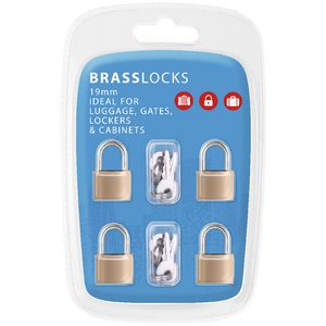 Brass Key Lock 19mm 4 Pack