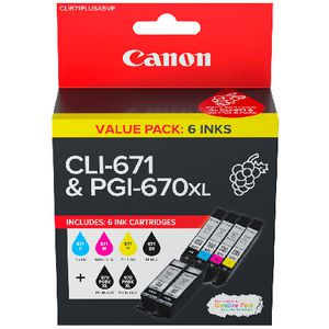 Canon CLI-671 and PGI-670 Ink Cartridge Value Pack