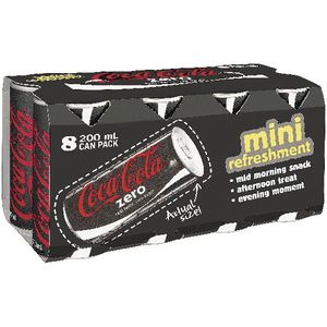 Coca-Cola Zero Mini Cans 200mL 8 Pack