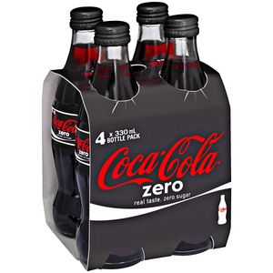 Coca-Cola Zero Glass Bottles 330mL 24 Pack