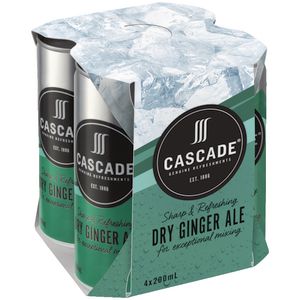 Cascade Dry Ginger Ale 200mL 4 Pack