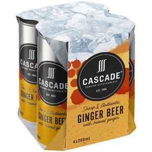 Cascade Ginger Beer 200mL 4 Pack
