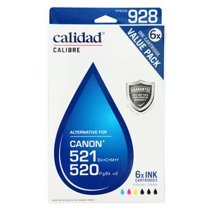 Calidad Alternative Canon 520 and 521 Ink Cartridges 6 Pack