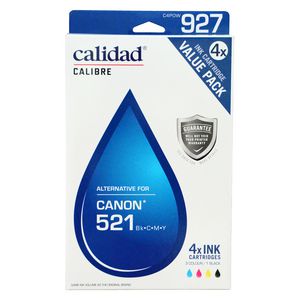 Calidad Alternative Canon 521 Ink Cartridges 4 Pack