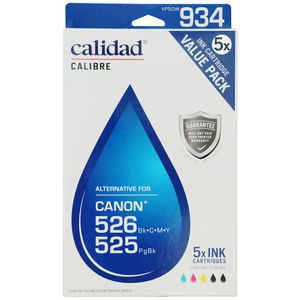 Calidad Alternative Canon 525 and 526 Ink Cartridges 5 Pack