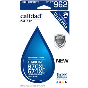 Calidad Canon 670/671XL Ink Cartridge 5 Pack