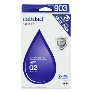 Calidad Alternative HP 02 Ink Cartridges Twin Pack Black